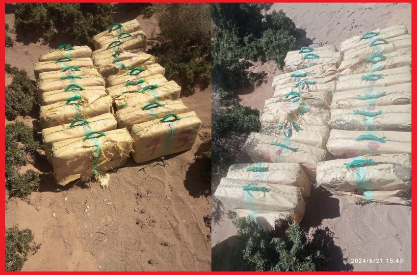 خطير..الشرطة تكتشف 18 رزمة من الشيرا مدسوسة تحت التراب